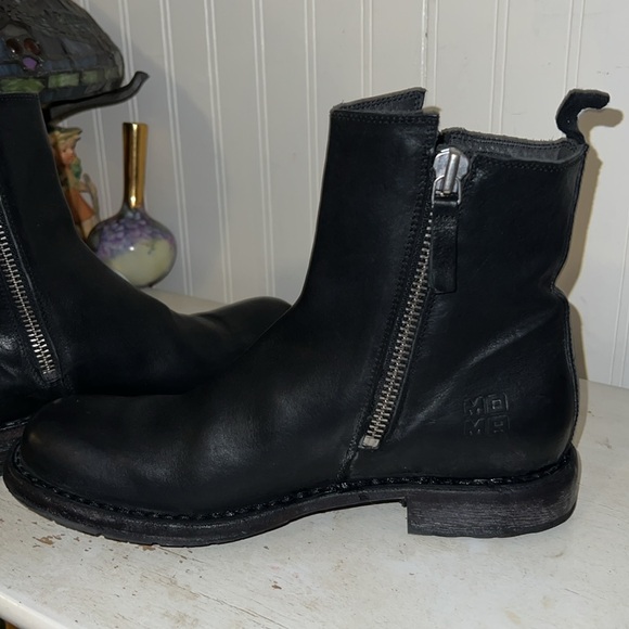 Moma double zip black leather ankle booties size 40 - Picture 7 of 10